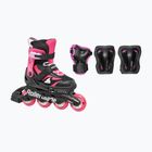 Role pentru copii cu protecții Rollerblade Microblade Combo Jr black/pink