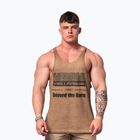 Tank top de antrenament pentru bărbați  NEBBIA Washed-Off Stringer Max Out light brown