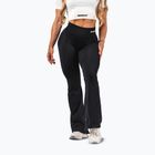 Colanți de antrenament pentru femei NEBBIA Flow Seamless High Waist Sculpting Flared Black