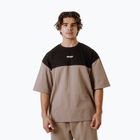Tricou de antrenament bărbați NEBBIA Power Oversize light brown ash