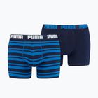 Boxeri pentru bărbați PUMA Heritage Stripe 2szt blue