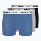 Boxeri pentru bărbați Nike Everyday Cotton Stretch Trunk 3 pary star blue/wolf grey/black white