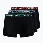 Boxeri pentru bărbați Nike Everyday Cotton Stretch Trunk 3 pary black/red/aquarius blue/stadium green