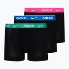 Boxeri pentru bărbați Nike Everyday Cotton Stretch Trunk 3 pary blue/turquoise/pink