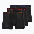 Boxeri pentru bărbați Nike Everyday Cotton Stretch Trunk 3 perechi black lig crim/des och/deep night logo waistband