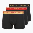 Boxeri pentru bărbați Nike Everyday Cotton Stretch Trunk 3 perechi blk/university red/wheat gold/black high shine wb