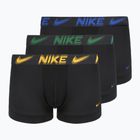 Boxeri pentru bărbați Nike Dri-Fit Essential Micro Trunk 3 pairs black/game royal/malachite/un gold/zoom wb