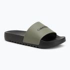 Papuci pentru bărbați Calvin Klein HM0HM01063 Chuncky Pool Slide Rub Smokey Olive/Black