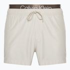 Pantaloni scurți de baie bărbați Calvin Klein Short Double Wb bej pentru bărbați