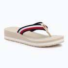 Papuci pentru femei Tommy Hilfiger Corp Mid Wedge Beach Sandal muslin