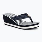 Papuci pentru femei Tommy Hilfiger Stripes Wedge Beach Sandal space blue