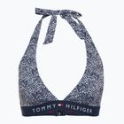 Partea de sus a costumului de baie Tommy Hilfiger Halter Rp Print illustrated wave dark night navy