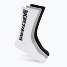Șosete SKECHERS Terry Crew 1/2 3 pack grey/black