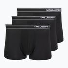 Boxeri pentru bărbați KARL LAGERFELD Stripe Logo Micro Trunk 3 perechi black