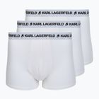 Boxeri pentru bărbați KARL LAGERFELD Logo Trunk 3 perechi white