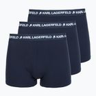 Boxeri pentru bărbați KARL LAGERFELD Logo Trunk 3 perechi navy