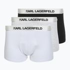 Boxeri pentru bărbați KARL LAGERFELD Elastic Trunk 3 perechi black/white/grey