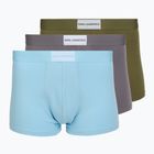 Boxeri pentru bărbați KARL LAGERFELD Essential Logo Trunk 3 perechi olive/clear sky/excalibur