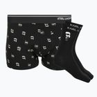 Set de box + șosete bărbați KARL LAGERFELD Ikon Trunk aop karl dot black