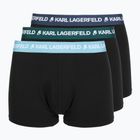 Boxeri pentru bărbați KARL LAGERFELD Logo Trunk Colorband 3 perechi dark sea/indigo/blue