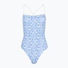 Costum de baie dintr-o piesă pentru femei Tommy Hilfiger Straight Neck Print floral stripe blue spell