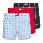Boxeri pentru bărbați Tommy Hilfiger Woven Boxer Print 3 pack rwb foulard/med red/rwb w chck