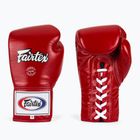 Fairtex Pro Competition Mănuși de box cu degetul blocat din piele roșu