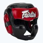 Cască de box Fairtex Diagonal Vision Sparring Headguard - Full Head Coverage black/red