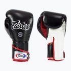 Fairtex Stylish Angular Sparring Mănuși de box - deget blocat negru / alb / roșu
