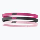 Bentiță Nike Elastic Headbands 2.0 3 szt. spark/gridiron/pink glaze