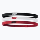 Bentiță Nike Elastic Headbands 2.0 3 szt. black/white/university red