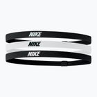 Bentiță Nike Elastic Headbands 2.0 3 szt. black/white/black