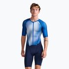 Costum de ciclism pentru bărbați 2XU Aero Sleeved midnight/white