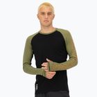 Longsleeve termoactiv pentru bărbați  Mons Royale Temple Merino fern/black