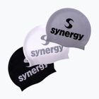 Cască înot Synergy Silicone Swim Cap 3 pcs. black/silver/white