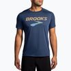 Tricou de alergare pentru bărbați Brooks Distance 3.0 blue slate/br logo