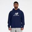 Bluză pentru bărbați New Balance Stacked Logo French Terry Hoodie navy