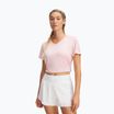 Tricou de antrenament pentru femei Under Armour Tech V-Twist prime pink/white