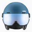 Cască de schi UVEX Wanted Visor stone blue matt/mirror blue/smoke