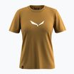 Tricou pentru femei  Salewa Solid Dry golden brown new logo