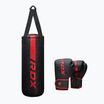 Sac de box RDX F6 Junior Punch Bag + Boxing Gloves matte red