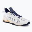 Încălțăminte de handbal pentru bărbați Mizuno Wave Mirage 5 white/bribbon/mp gold