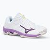Încălțăminte de volei pentru femei Mizuno Wave Voltage 2 white/patrician purple/quince