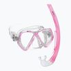 Set de snorkeling pentru copii Mares Combo Zephir Junior pink/clear