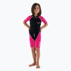 Combinezon de înot pentru copii SEAC Shorty Dolphin 1,5 mm black/pink