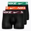 Boxeri pentru bărbați Nike Dri-Fit Essential 3 perechi black green/hyper crimson/burgundy