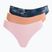 Tanga pentru femei Under Armour Pure Stretch Ns Thong 3 pary canyon pink/black