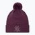Șapcă pentru femei New Era Metallic Bobble Knit Beanie New York Yankees dark purple