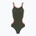 Costum de baie dintr-o singură piesă pentru femei arena One Double Cross Back One Piece dark sage/black/fluo red