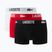 Boxeri pentru bărbați Lacoste 5H2393 3 pack black/red/white